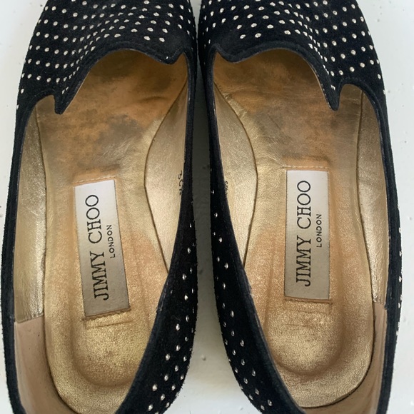 Jimmy Choo Suede Studded Accent Flats - Picture 5 of 11